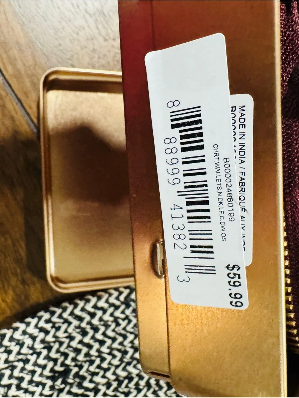 Carhartt Nylon Duck Lay-Flat Clutch Wallet RFID Burgundy NWT Tin Gift Box